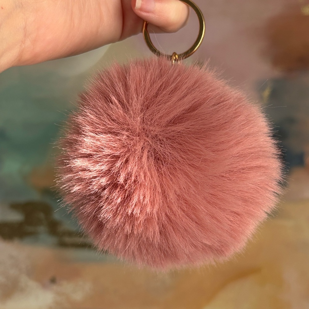 🆕 SUPERSTAR ACCESSORIES | Dark Pink Pom Pom Keychain